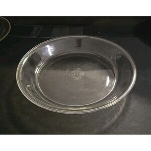 9" Fire King Clear Glass Pie Plate Vintage‎ Baking Dish Ovenware #11